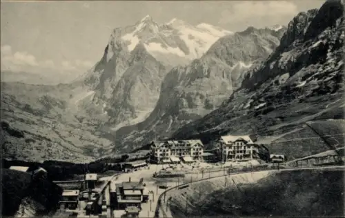 Ak Kanton Bern, Berner Oberland, Kleine Scheidegg, Berglandschaft,  Wetterhorn, 