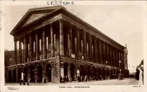 Ak Birmingham West Midlands England, Stadtansicht,  Town Hall,  Architektur