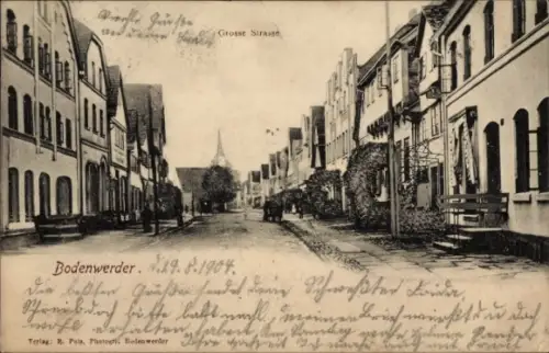 Ak Bodenwerder an der Weser, Grosse Straße,   von 1904, Grüße von Frider