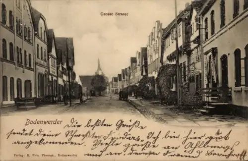 Ak Bodenwerder an der Weser, Grosse Strasse,  Häuser, Bäume, 