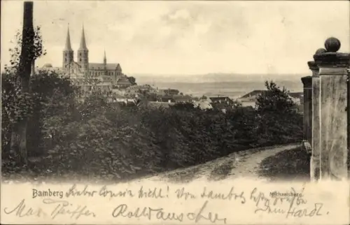 Ak Bamberg in Oberfranken, Blick auf  Michaelsberg, Kirche, Landschaft