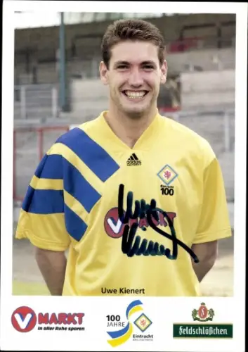 Autogrammkarte Fußballer Uwe Kienert, Eintracht Braunschweig, Autogramm