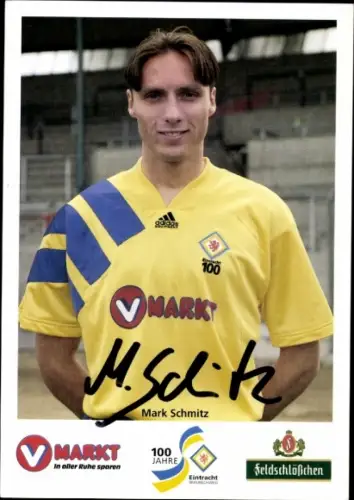 Autogrammkarte Fußballer Mark Schmitz, Eintracht Braunschweig, Autogramm
