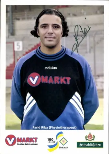 Autogrammkarte Physiotherapeut Farid Riba, Eintracht Braunschweig, Autogramm