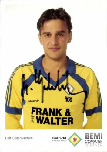 Autogrammkarte Fußballer Ralf Geilenkirchen, Eintracht Braunschweig, Autogramm