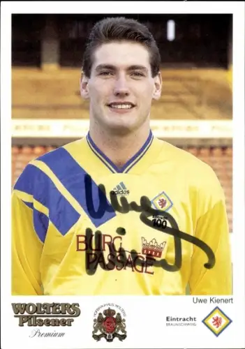 Autogrammkarte Fußballer Uwe Kienert, Eintracht Braunschweig, Autogramm