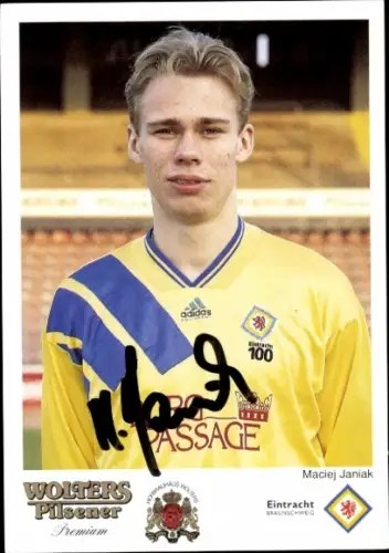 Autogrammkarte Fußballer Maciej Janiak, Eintracht Braunschweig, Autogramm