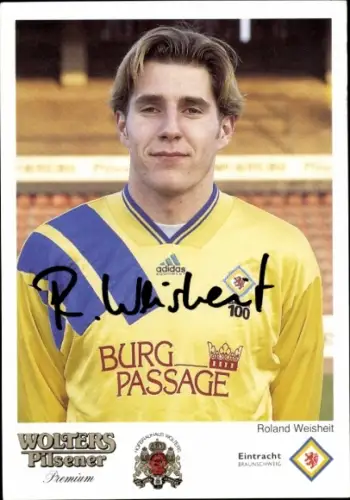 Autogrammkarte Fußballer Roland Weisheit, Eintracht Braunschweig, Autogramm