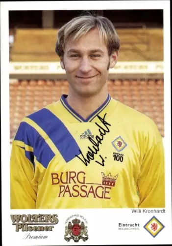Autogrammkarte Fußballer Willi Kronhardt, Eintracht Braunschweig, Autogramm