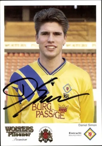 Autogrammkarte Fußballer Daniel Simon, Eintracht Braunschweig, Autogramm