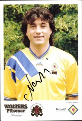 Autogrammkarte Fußballer Milos Nedic, Eintracht Braunschweig, Autogramm