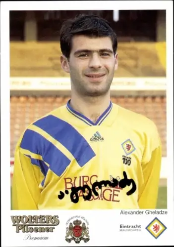 Autogrammkarte Fußballer Alexander Gheladze, Eintracht Braunschweig, Autogramm