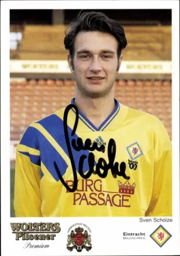 Autogrammkarte Fußballer Sven Scholze, Eintracht Braunschweig, Autogramm