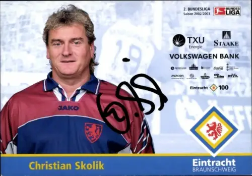 Autogrammkarte Teambetreuer Christian Skolik, Eintracht Braunschweig, Autogramm