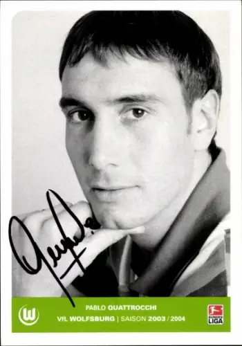 Autogrammkarte Fußballer Pablo Quattrocchi, VfL Wolfsburg, Autogramm