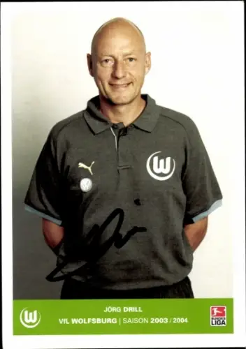 Autogrammkarte Physiotherapeut Jörg Drill, VfL Wolfsburg, Autogramm