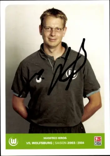 Autogrammkarte Masseur Manfred Kroß, VfL Wolfsburg, Autogramm
