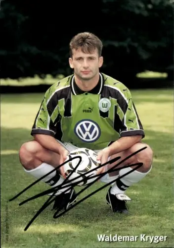 Autogrammkarte Fußballer Waldemar Kryger, VfL Wolfsburg, Autogramm