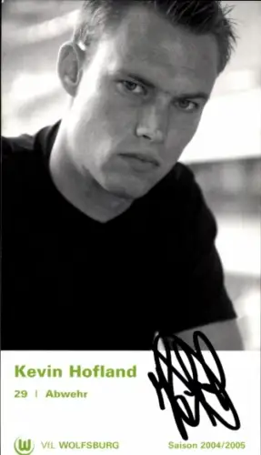 Autogrammkarte Fußballer Kevin Hofland, VfL Wolfsburg, Autogramm