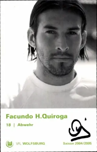 Autogrammkarte Fußballer Facundo H. Quiroga, VfL Wolfsburg, Autogramm
