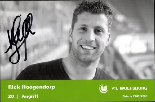 Autogrammkarte Fußballer Rick Hoogendorp, VfL Wolfsburg, Autogramm