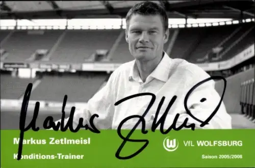 Autogrammkarte Konditionstrainer Markus Zetlmeisl, VfL Wolfsburg, Autogramm