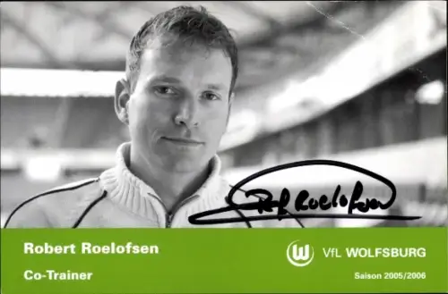 Autogrammkarte Co Trainer Robert Roelofsen, VfL Wolfsburg, Autogramm