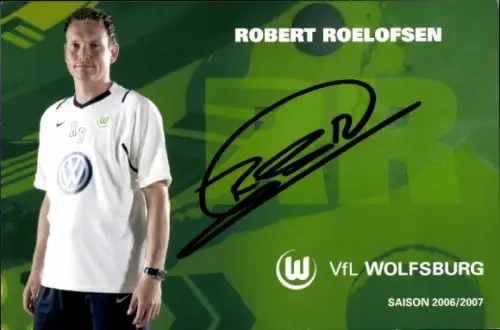 Autogrammkarte Co Trainer Robert Roelofsen, VfL Wolfsburg, Autogramm