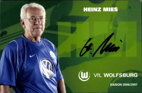 Autogrammkarte Betreuer Heinz Mies, VfL Wolfsburg, Autogramm