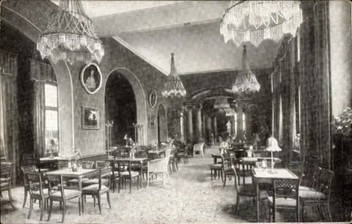 Ak Berlin Mitte, Tee-Raum, Warenhaus A. Wertheim, Leipziger Straße