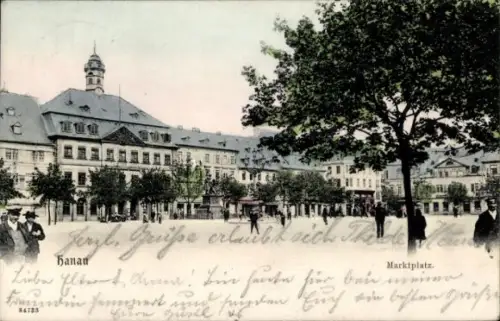 Ak Hanau am Main, Marktplatz