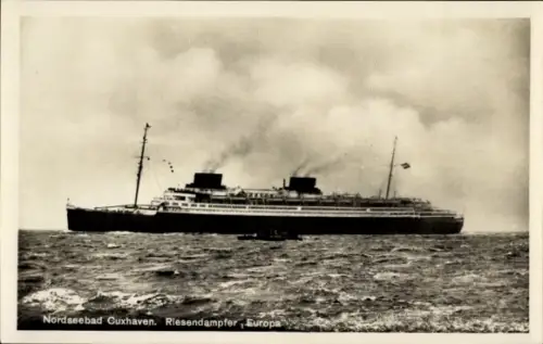 Ak Cuxhaven, Dampfer Europa, Norddeutscher Lloyd Bremen, Vierschraubenturbinenschnelldampfer
