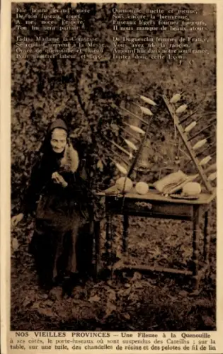 CPA Nos vieilles Provinces, Une Fileuse, Quenouille