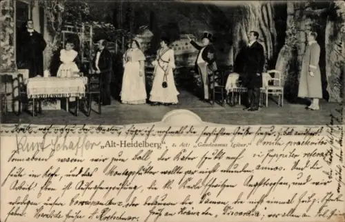 Studentika Ak Alt Heidelberg, Theaterszene, 2. Akt Gaudeamus Igitur