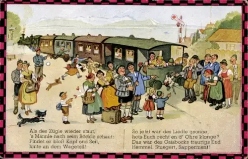 Lied Künstler Ak Boettcher, Hans ?, Auf de schwäbische Eisebahne, Serie 160 Bild 4