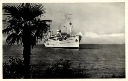 Ak Dampfschiff Rossija an der Küste vor Sotschi