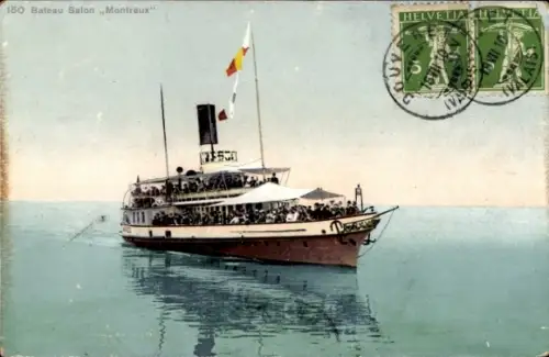 Ak Salondampfer Montreux
