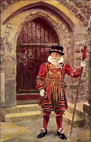 Ak London England, Tower of London, Yeoman Warder of the Tower