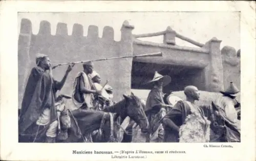 Ak Musiciens haoussas, Afrikaner, Pferde, Musikinstrumente