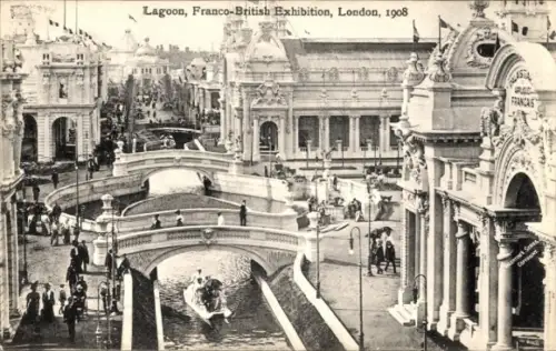 PC London City England, Franco-British Exhibition 1908, Lagoon