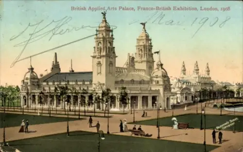 PC London City England, Franco-British Exhibition 1908, British Applied Arts Palace