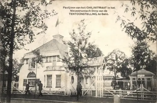 Ak Gent, Tentoonstelling 1913, Paviljoen van het Chilinitraat in het Nieuwerwetsch Dorp