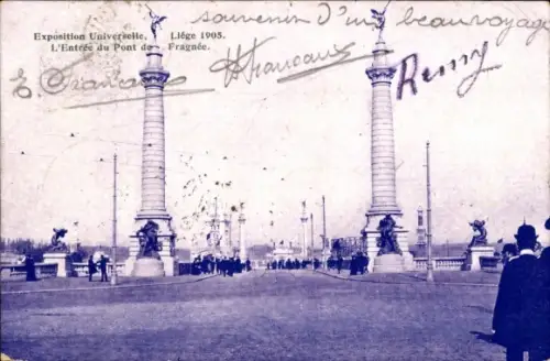 Ak Lüttich, Weltausstellung 1905, Eingang zum Pont d Fragnée
