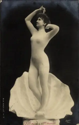 Ak Nackte Frau, Frauenakt, Erotik, Muschel