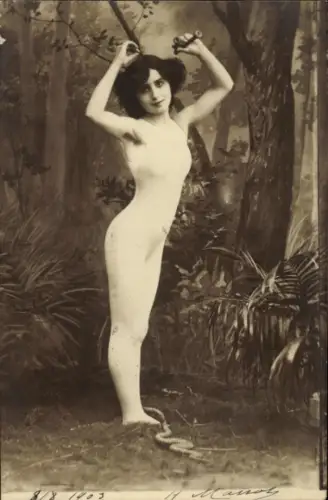 Ak Nackte Frau, Frauenakt, Erotik, Wald