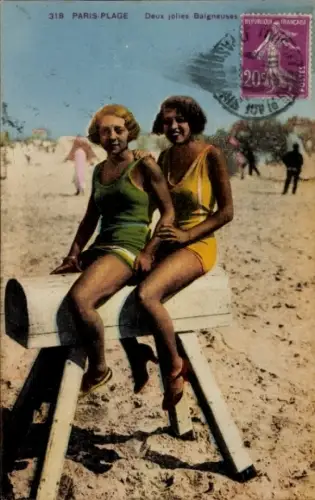 CPA Paris-Plage, Deux jolies Baigneuses