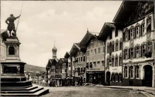 Ak Bad Tölz, Oberer Markt, Denkmal, Oswaldsbräu