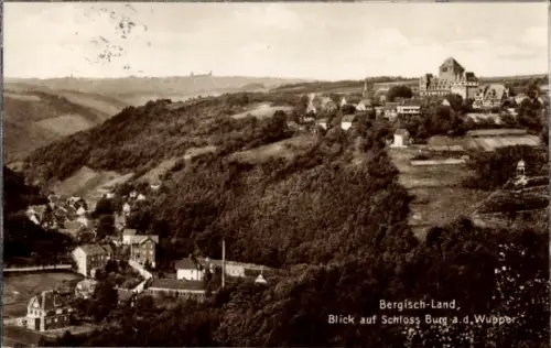 Ak Burg an der Wupper Solingen, Schloss Burg, Gesamtansicht