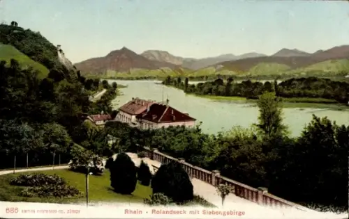 Ak Rolandseck Remagen am Rhein, Rolandsbogen,  Siebengebirge, Landschaft, Fluss, Bäume