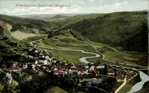 Ak Muggendorf Wiesenttal Fränkische Schweiz, Fränkische Schweiz,  Landschaft, Fluss, Häuser